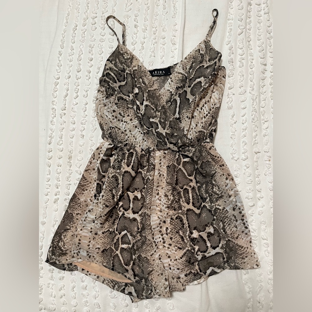 Akira Snake Print Romper